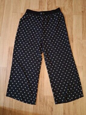 Christopher & Banks Black Polka Dot Wideleg Pants